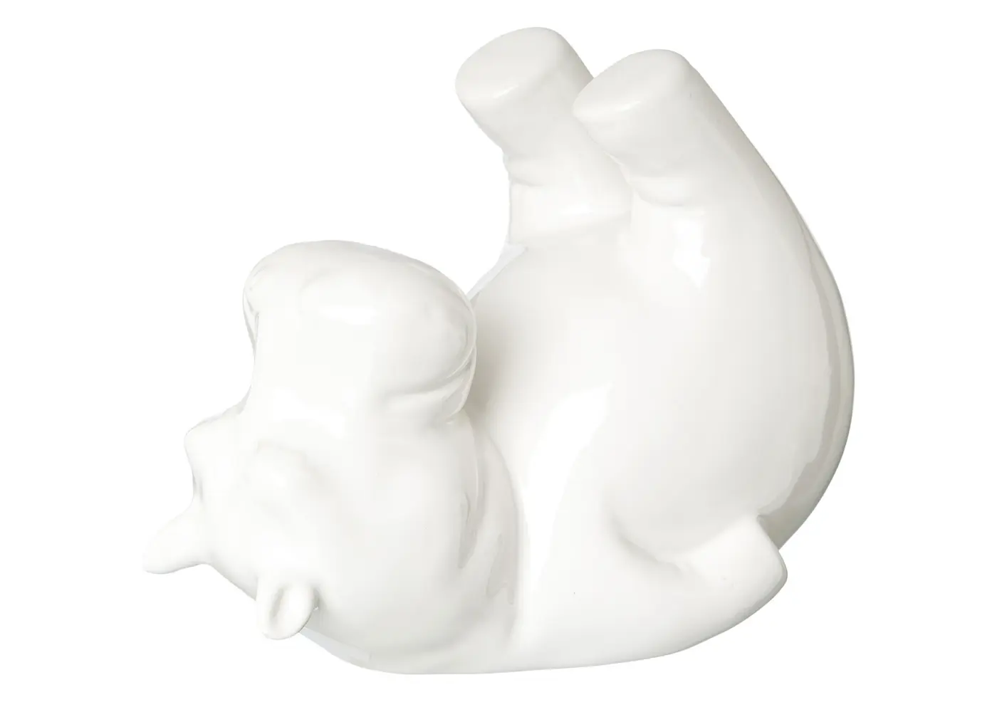 Nilpferd 16x10x12cm liegend, weiss Weiss Keramik ca. 16x10x12cm