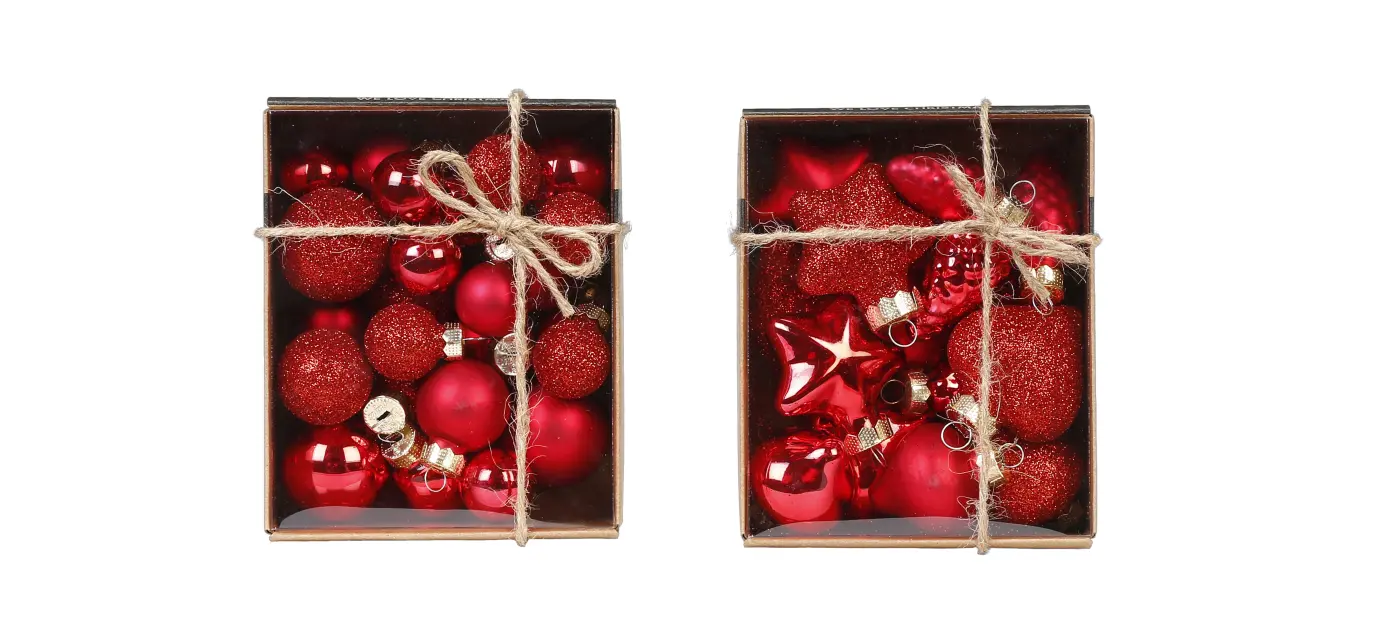 Weih.Kugel 2-3cm Merry red, Weih.Kugel 2-3cm Merry red,