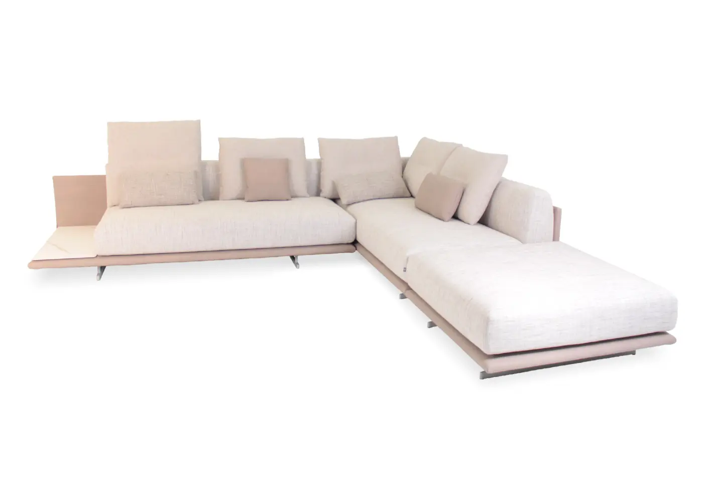 Polstergarnitur 544 Taya Leder graubeige, cremeweiss von Rolf Benz ca. 343x326cm