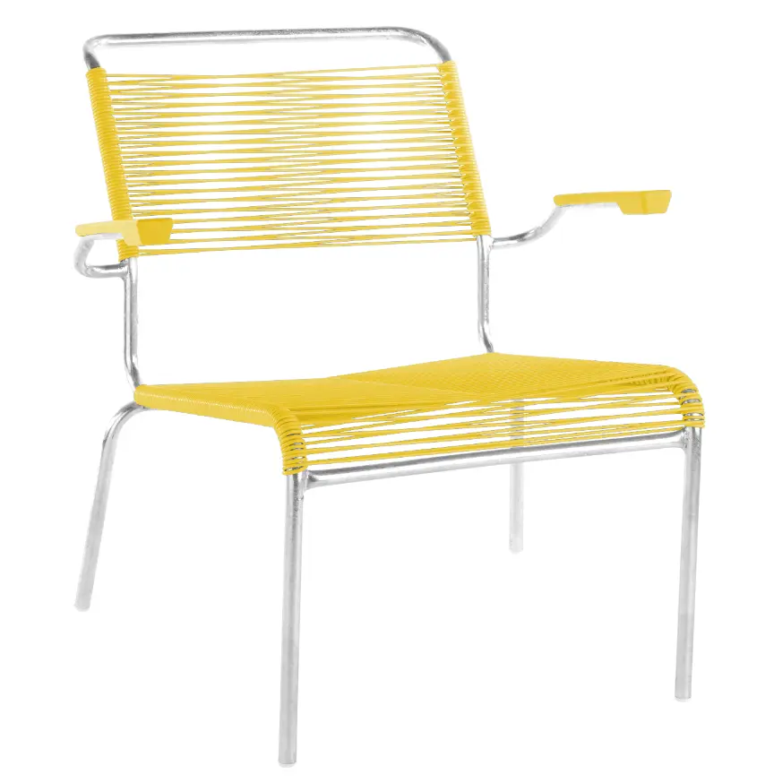 Spaghetti-Lounger Säntis Gelb von Schaffner Kunststoff ca. 69x72x78cm