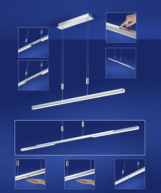 LED-Pendelleuchte 9905.. Weiss, Nickel matt