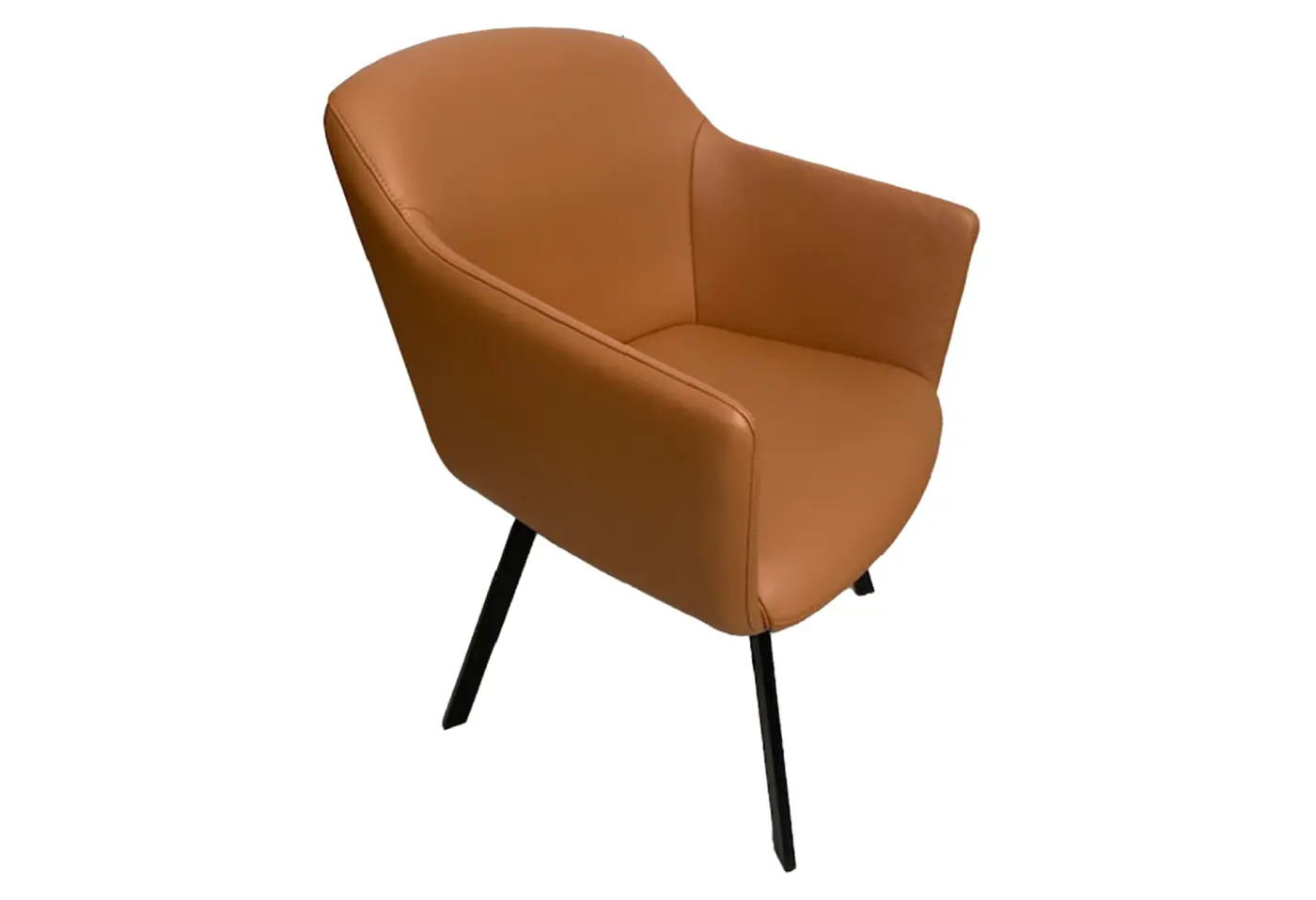 Stuhlsessel 640 von Rolf Benz Leder Ockerbraun ca. 58x81x60cm