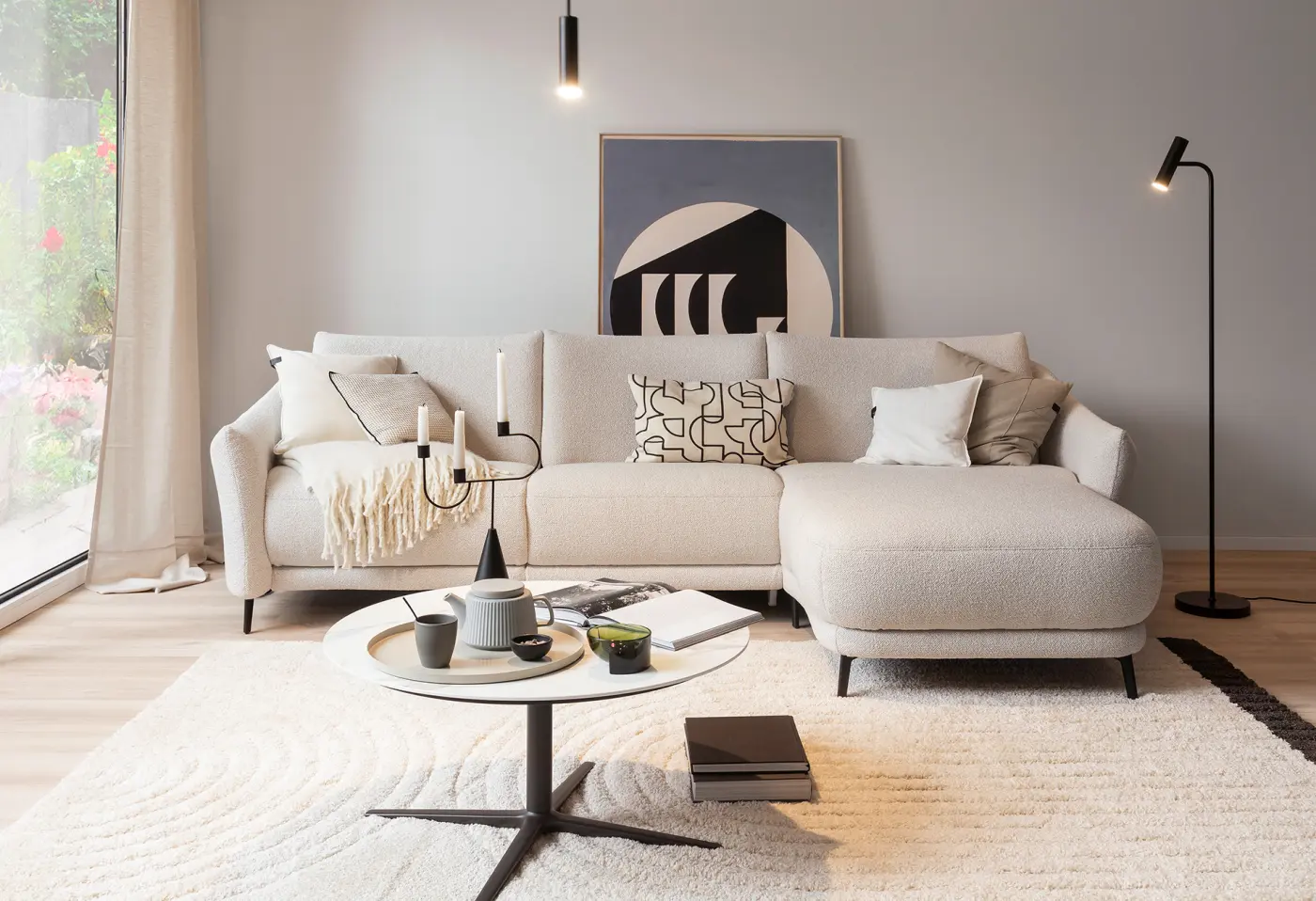 Polstergarnitur Tabby Space silver cream von Schöner Wohnen ca. 284x168cm