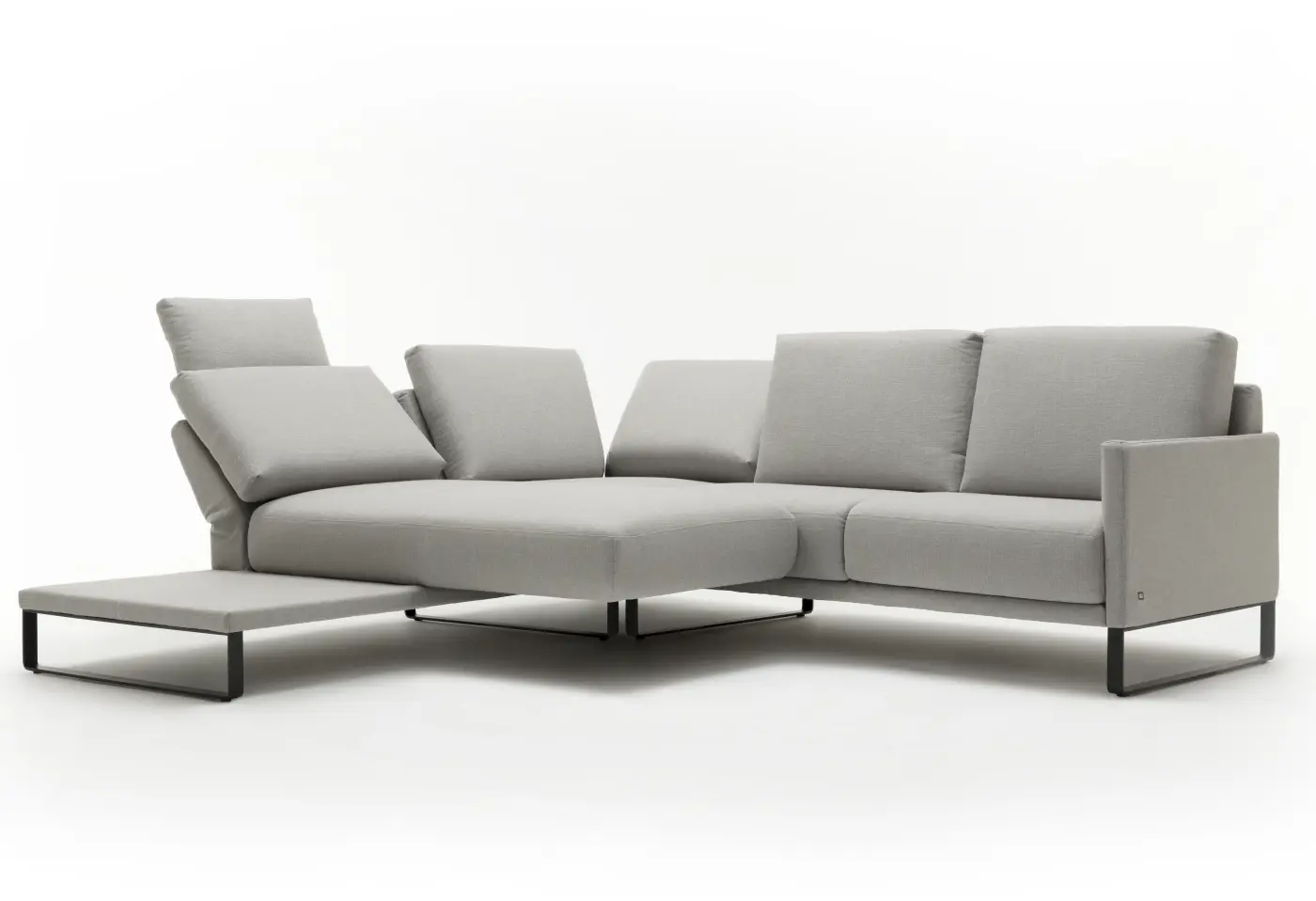 Polstergarnitur Cara steingrau von Rolf Benz Stoff 14.162 ca. 231x77x225cm