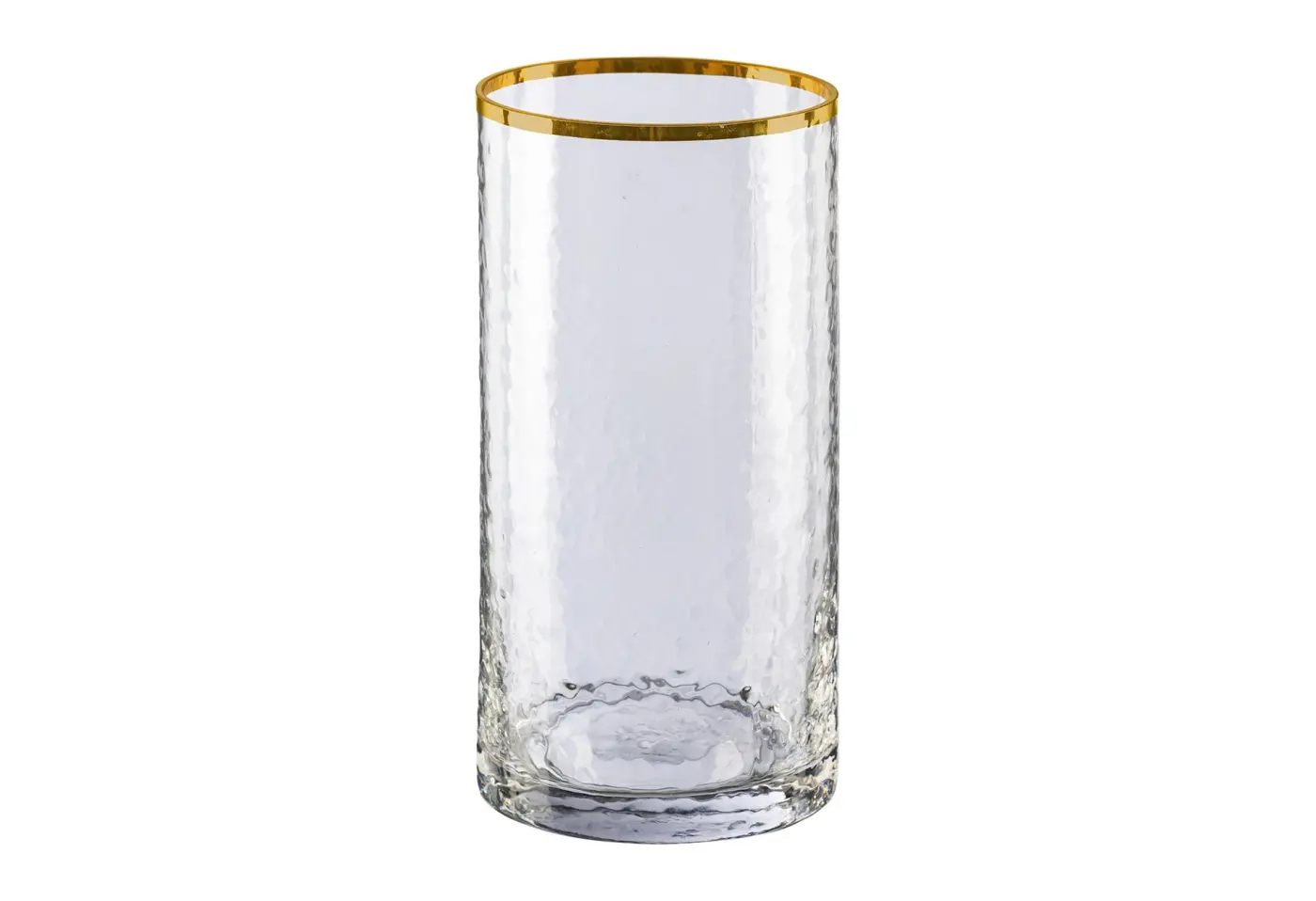 Glas-Zylinder 10x20cm m. Goldrand, 10x10x20cm