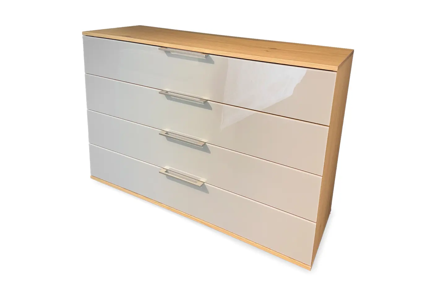 Schubkastenkommode 23546.2 Lack weiss / taupe ca. 120x82,5x46cm