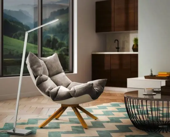 LED-Stehleuchte 9382 Nickel matt ca. 46x112cm