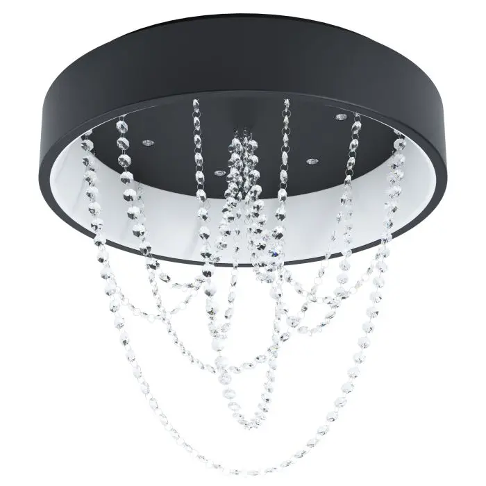 LED Deckenleuchte 16426.. Schwarz Stahl ca. 59,5x56,5cm