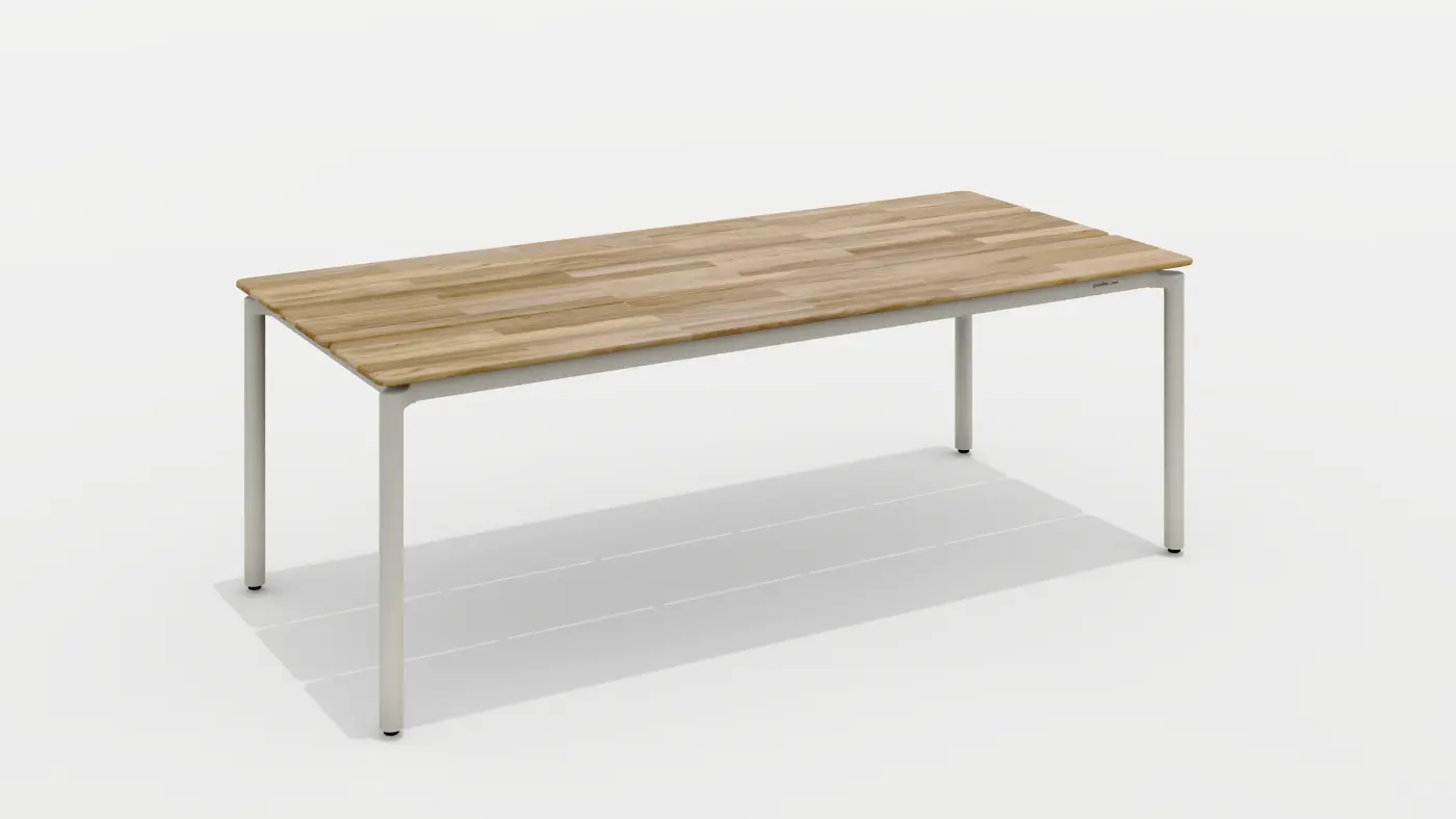 Tischgarnitur 23923.. Sand und Light-Taupe Textilen Batyline Recycling Teak