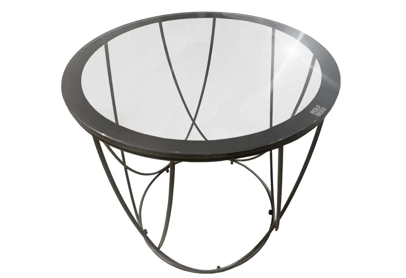 Beistelltisch 8770 von Rolf Benz Glasplatte St. 10mm / ESG / Parsolglas bronze ca. 42x40cm