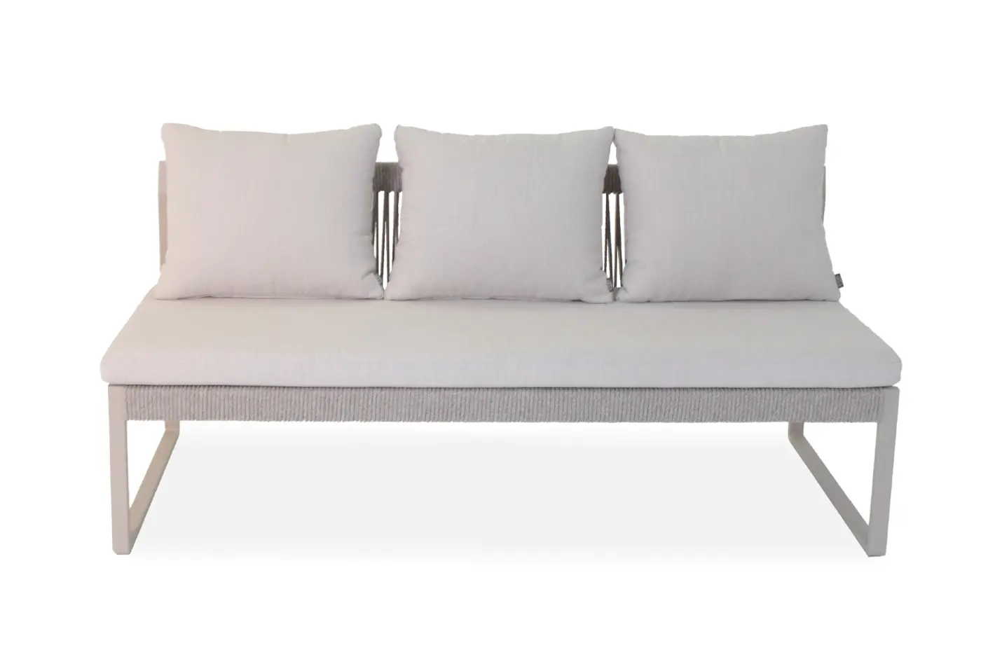 Bank Tammo Greige von Stern Kissenset 100% Polyacryl Ivory Kordel ca. 75x180x85cm