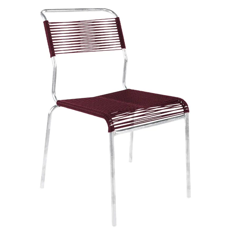 Spaghetti-Stuhl Säntis Bordeaux von Schaffner Kunststoff ca. 44x85x61cm