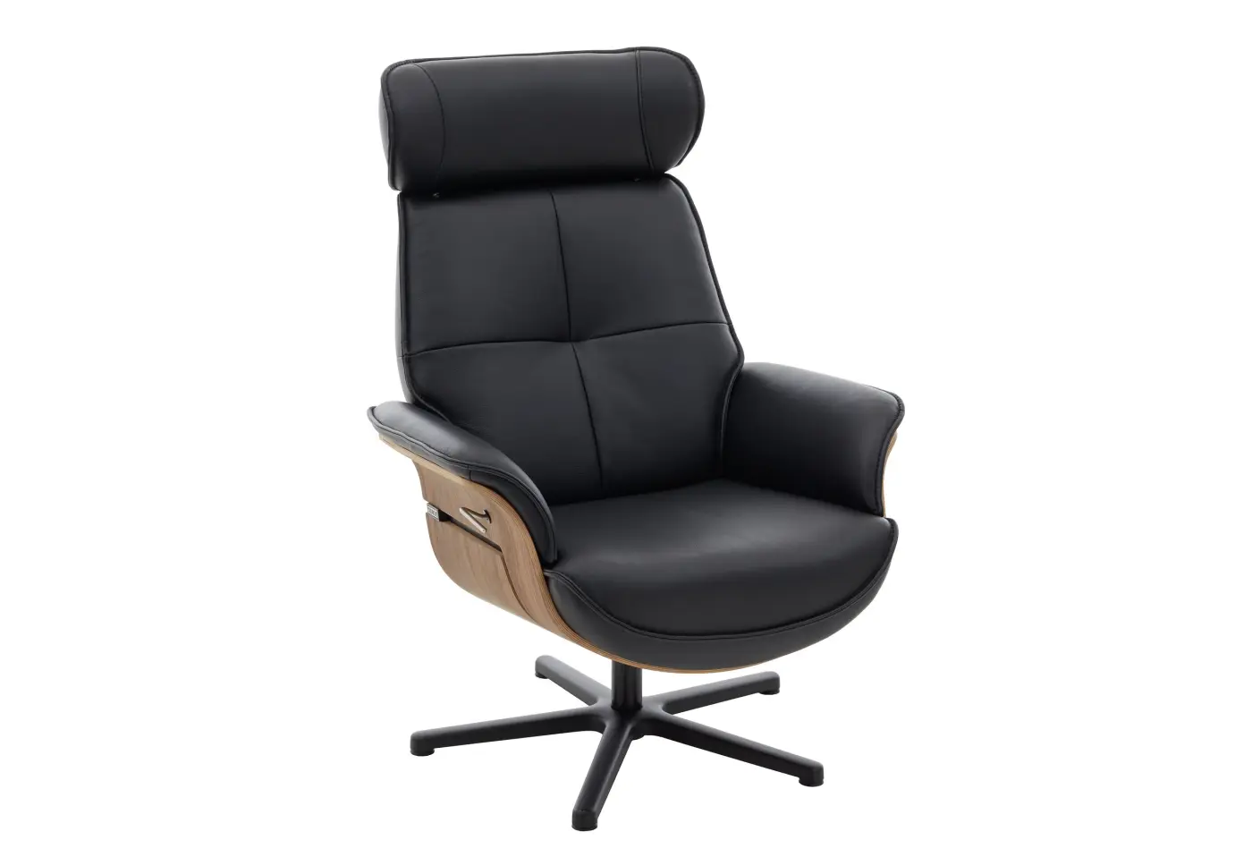 Relaxsessel Vallon schwarz Leder Credo ca. 74x116x86cm