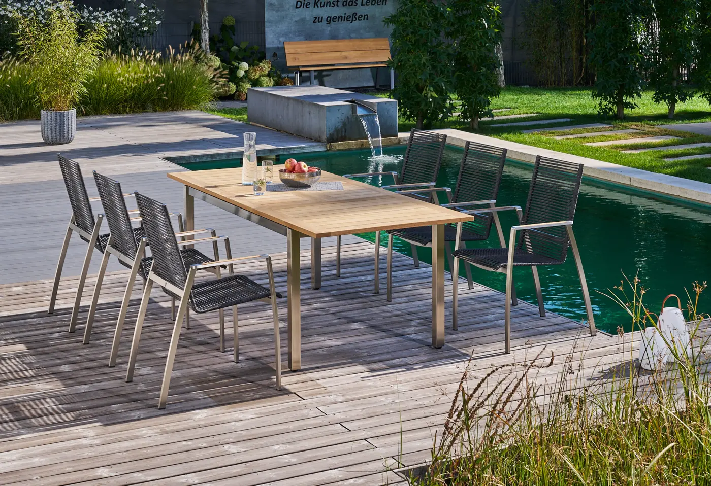 Ausziehtisch 24866.. Teakholz ca. 160x90x75,5cm