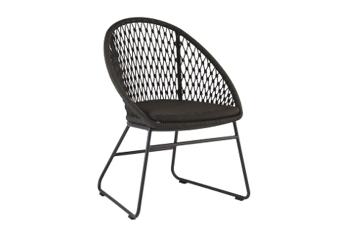 Designstuhl 13452.2 Grau Kordelgeflecht ca. 62x88x64cm