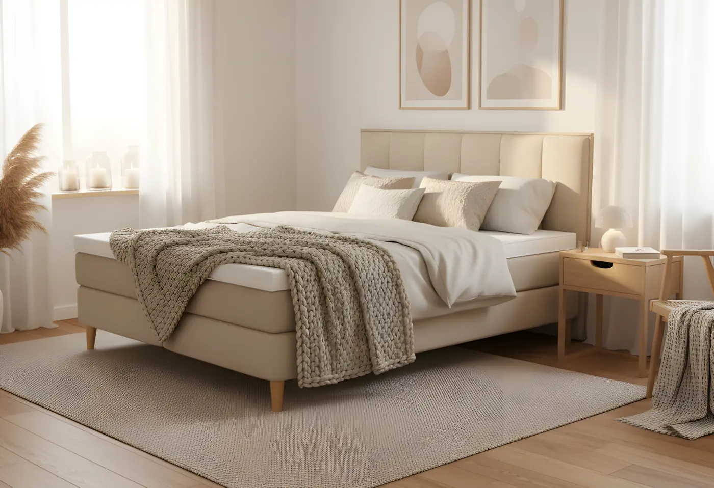 Boxspringbett Basics von Bico Flow sand 9611-C ca. 180x200cm