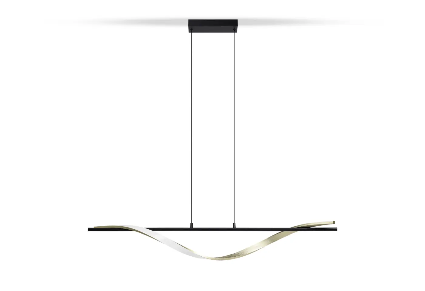 LED-Hängleuchte 24460 schwarz/messing gebürstet Alu/Stahl ca. 150x11,5x120cm