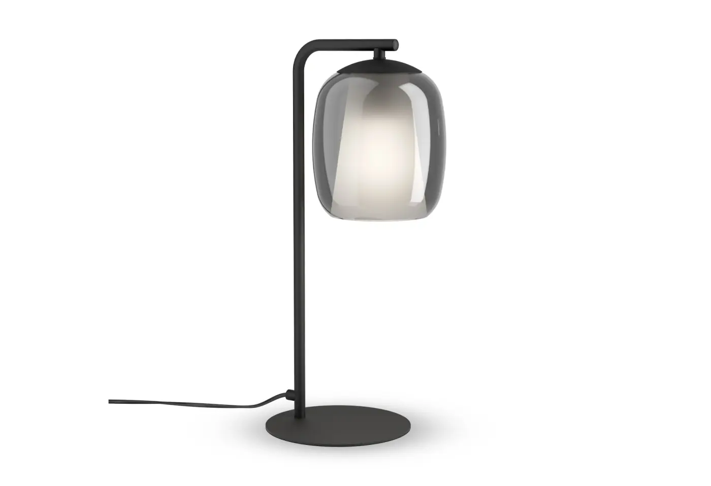 Tischleuchte 24458.4 schwarz, grau Stahl, Glas ca. 21,5x15x45cm