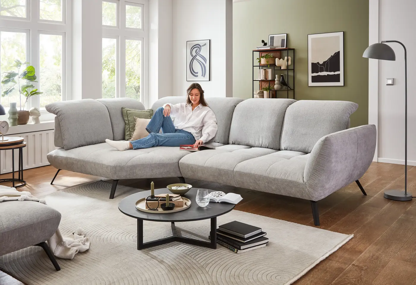 Polstergarnitur Novilla Marubia creme ca. 332x46x180cm