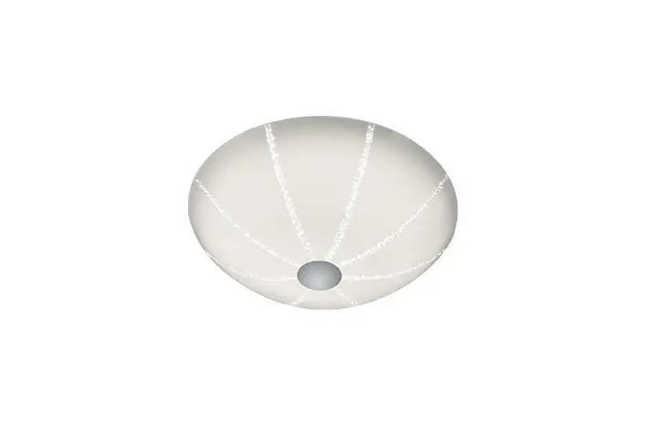 LED-Deckenlampe 5423.. Opal weiss, klar abgesetzt, Chrom Glas ca. 34x10cm