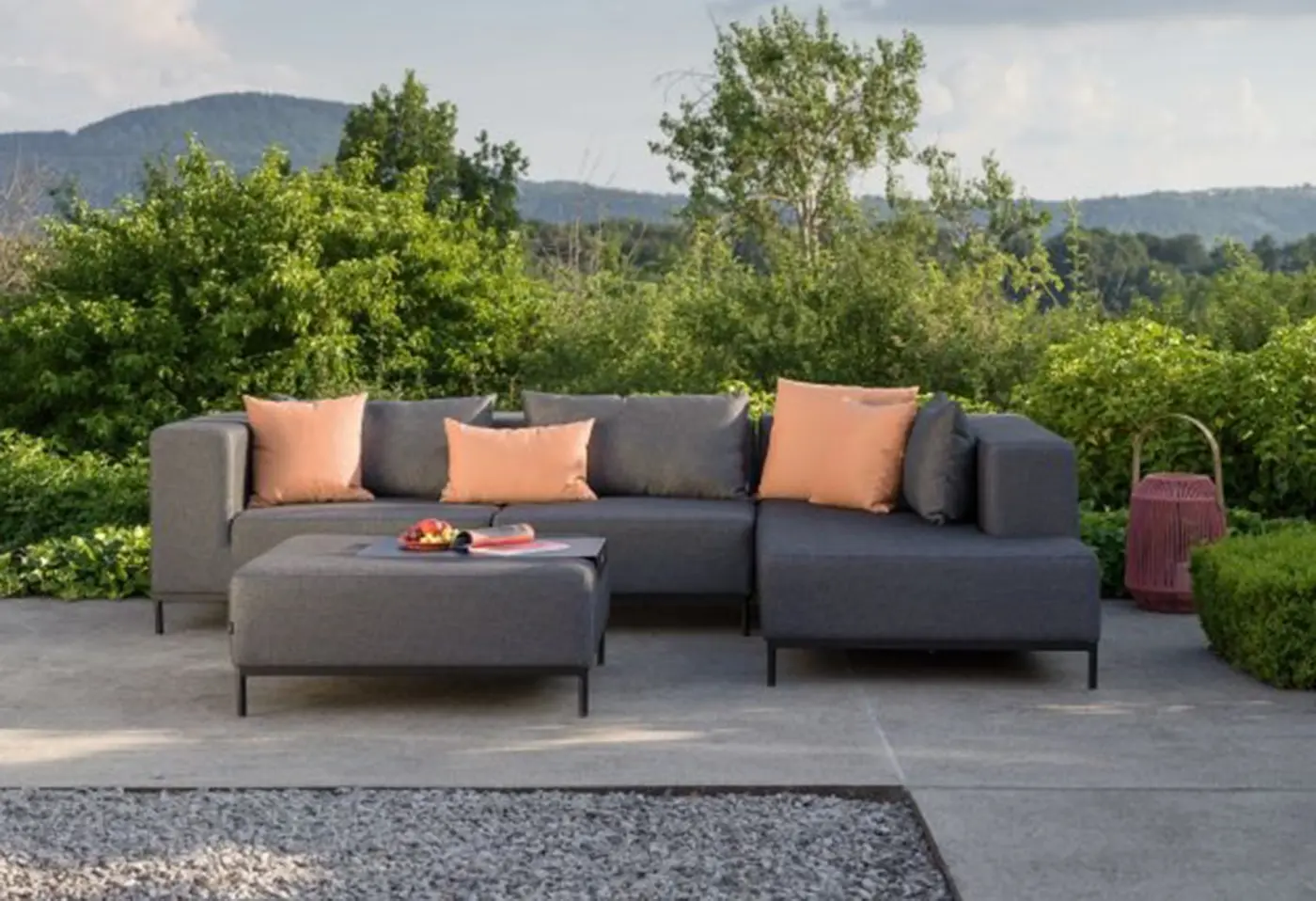 Lounge 23382 Seidenschwarz Outdoorstoff 100% Polyacryl/schnelltrocknender Schaum ca. 298x70x200cm