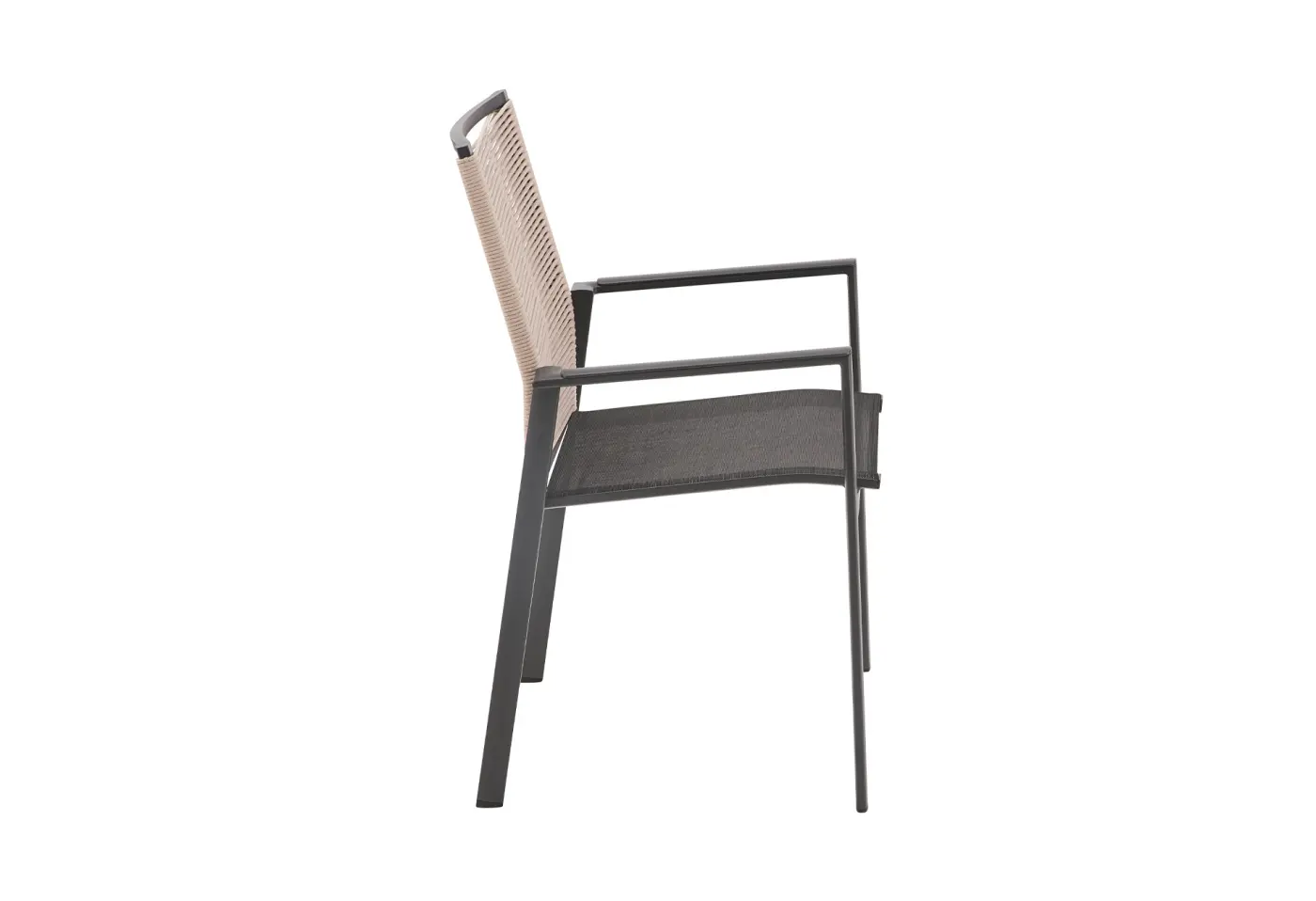 Stapelstuhl 24861.. Beige Textilen Bespannung Seil