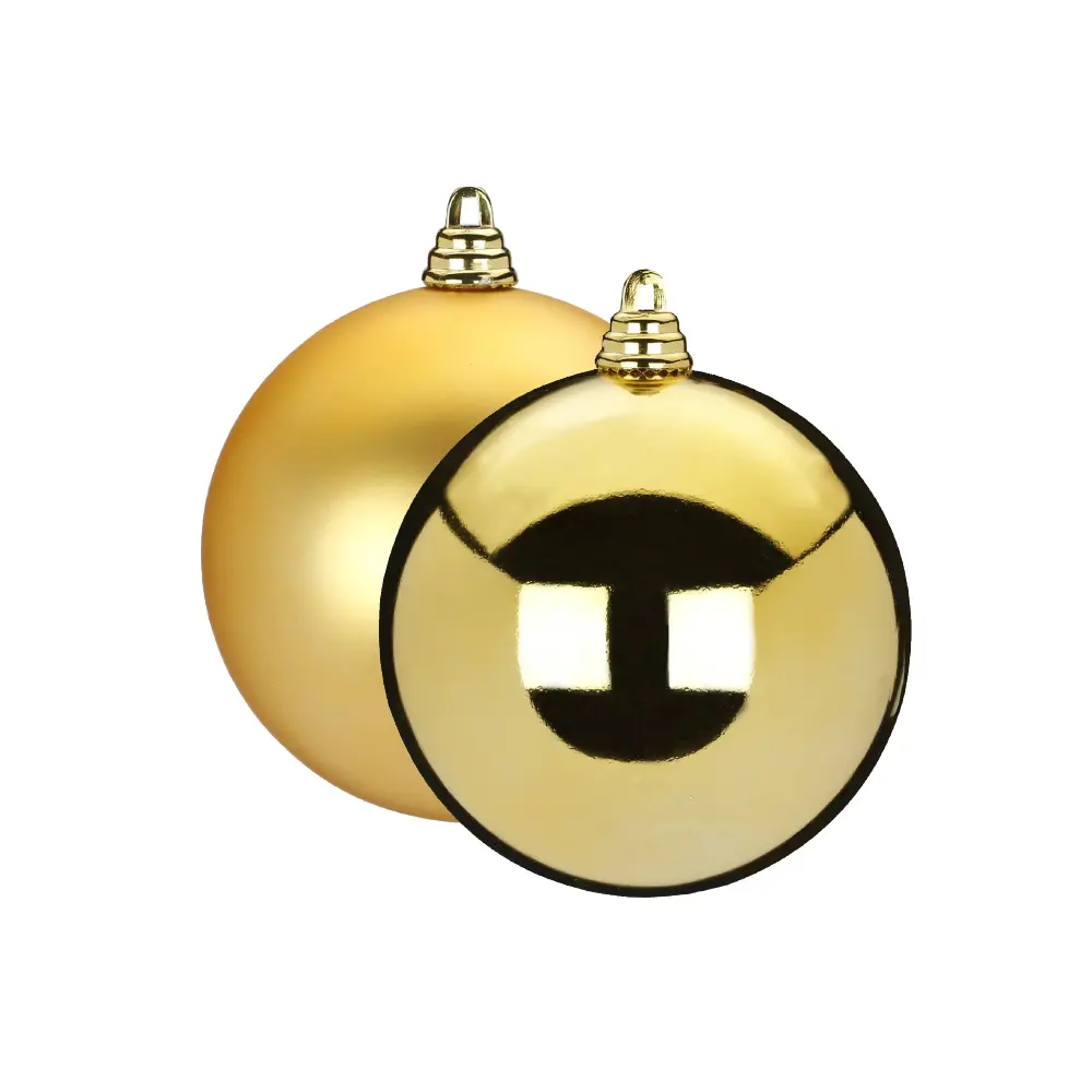 Kugeln 10cm Kunststoff, gold, sort.