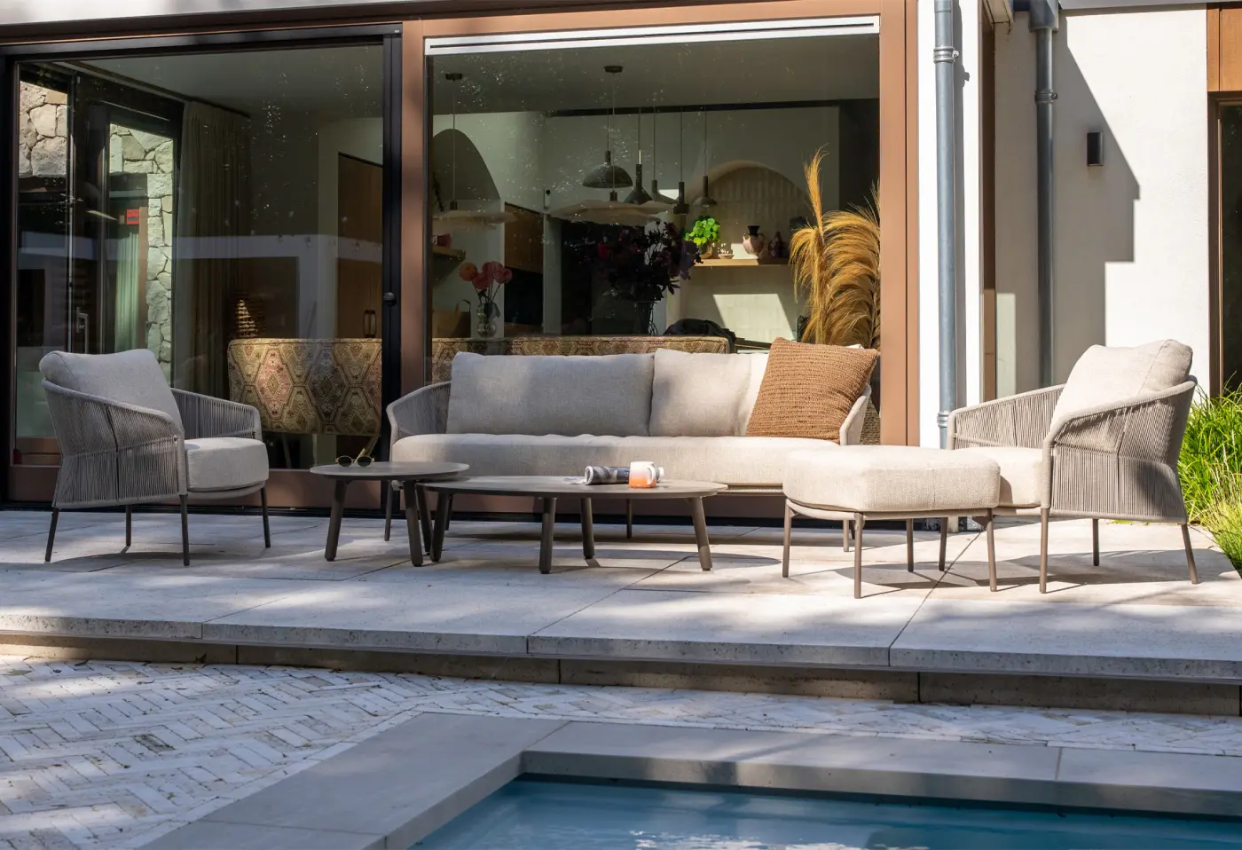 Sessel Florence Hellgrau von 4 Seasons 100 % Polypropylen Wetterfest ca. 79x78x71cm