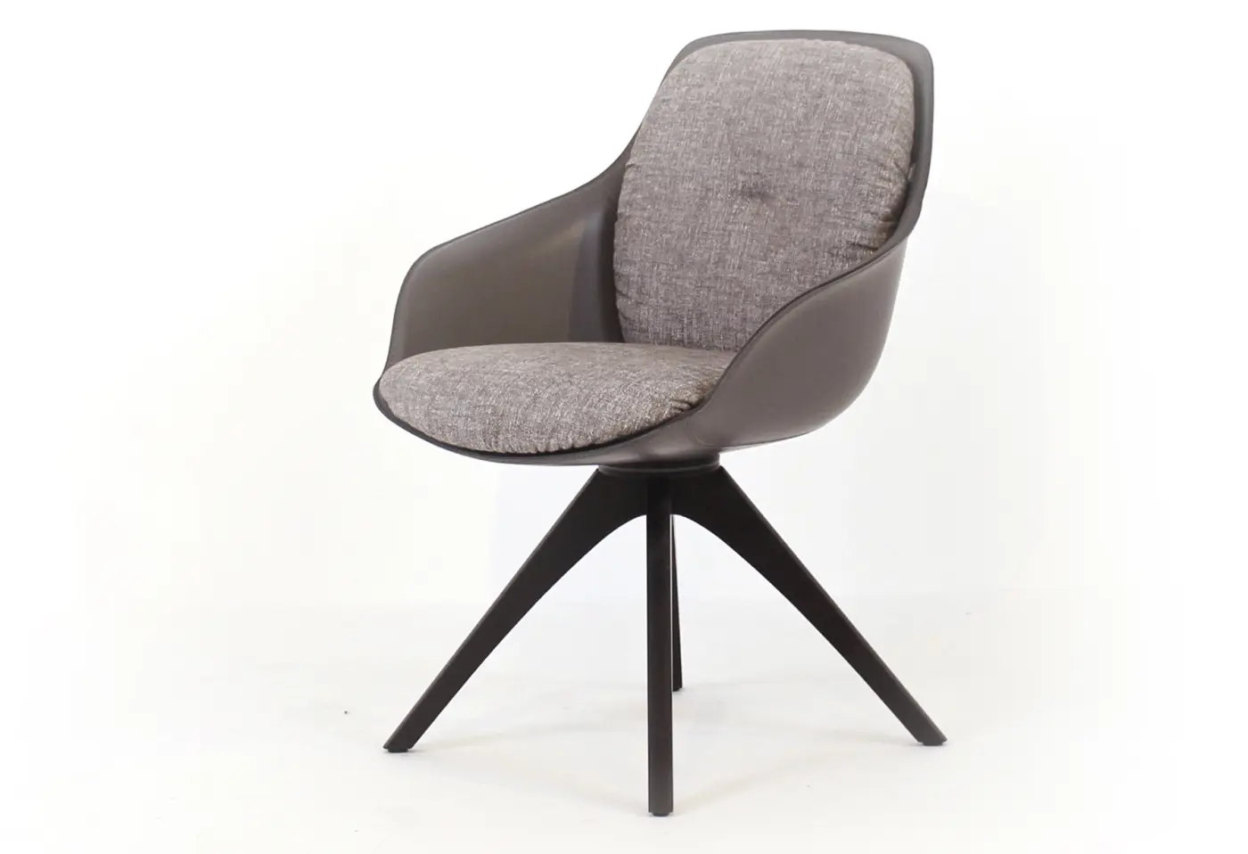 Stuhl 600 von Rolf Benz Stoff Beigegrau Kernleder Anthrazit ca. 60x85x65cm