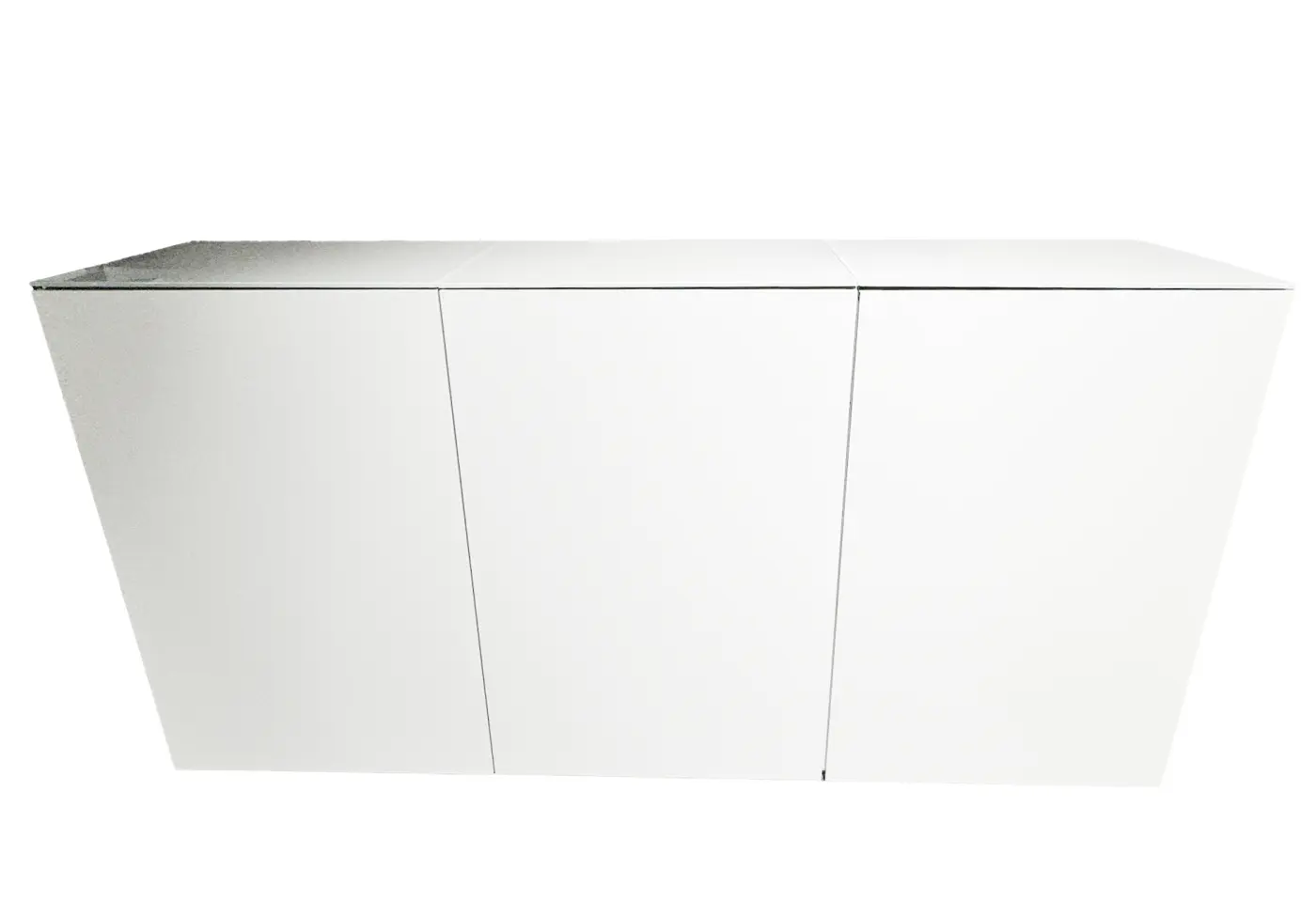 Sideboard 7494.4.. Lack Seidengrau, Abdeckplatte hinterlack Glas seidengrau