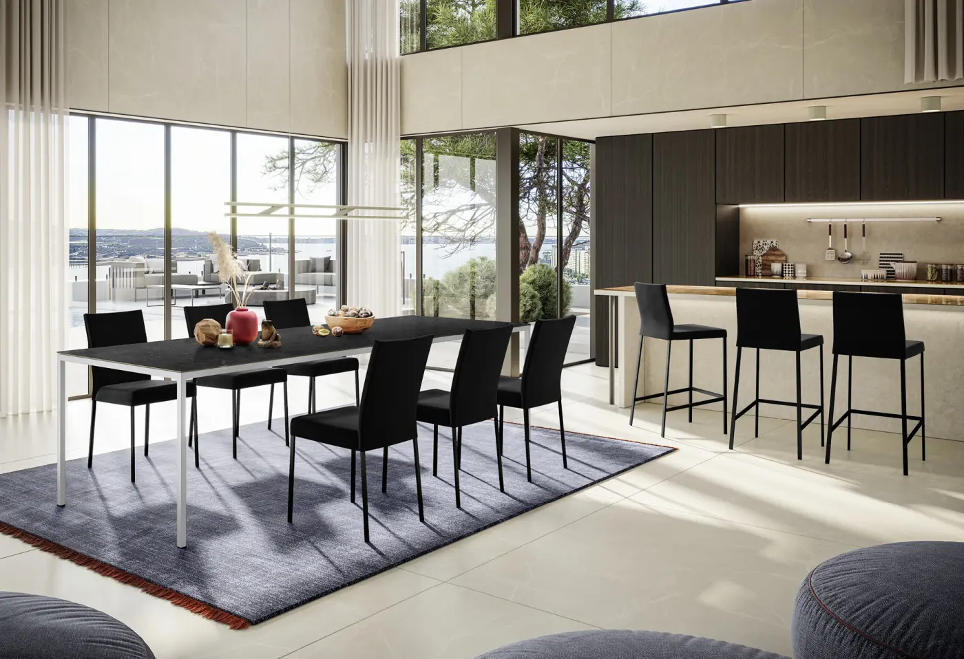 Esstisch Dino Schwarz von Willisau HPL Lava ca. 180x95x76cm