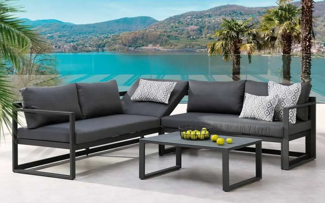 Lounge-Gruppe 17150.1 Anthrazit Outdoortextilen ca. 212x212x84cm