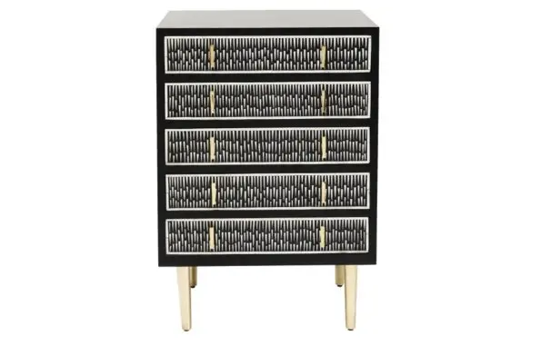 Kommode 16652 schwarz/weiss lackiert MDF ca. 68x89x48cm
