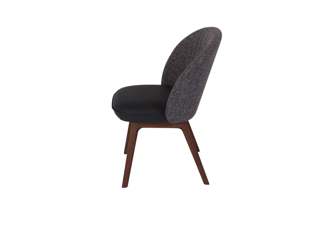 Stuhl Flor von Team 7 Stoff Ripley einfarbig Nussbaum, geölt ca. 57x87x62cm