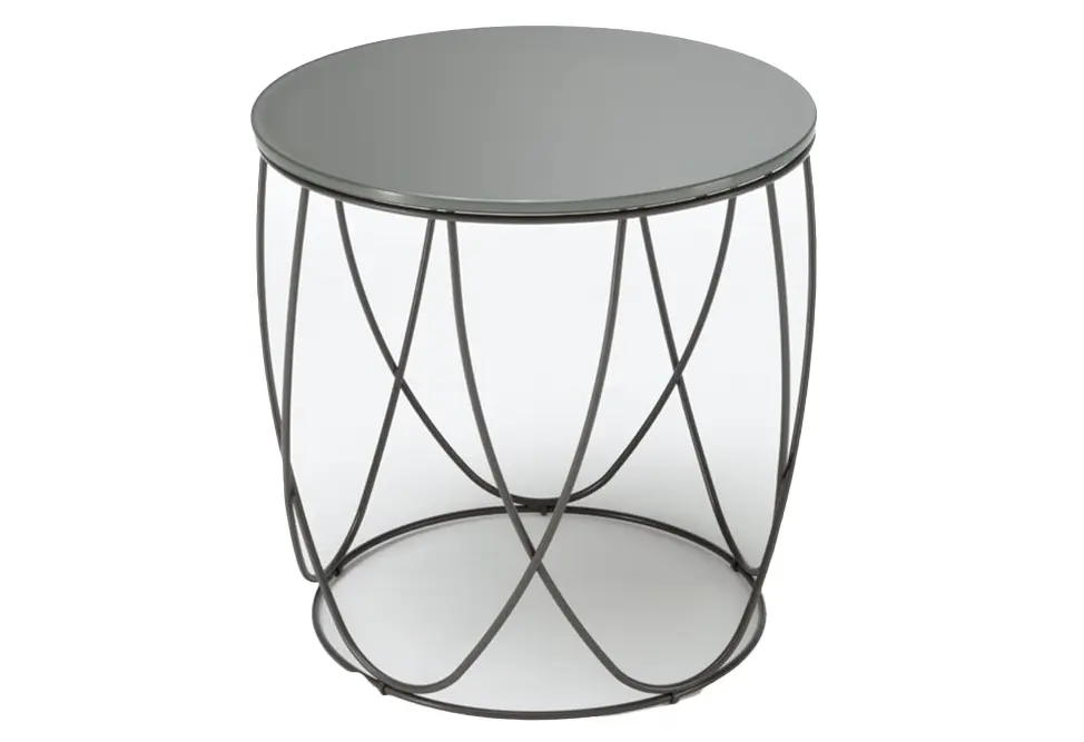 Beistelltisch 8770 von Rolf Benz Parsolglas grau, ESG, 10 mm ca. 42x40cm