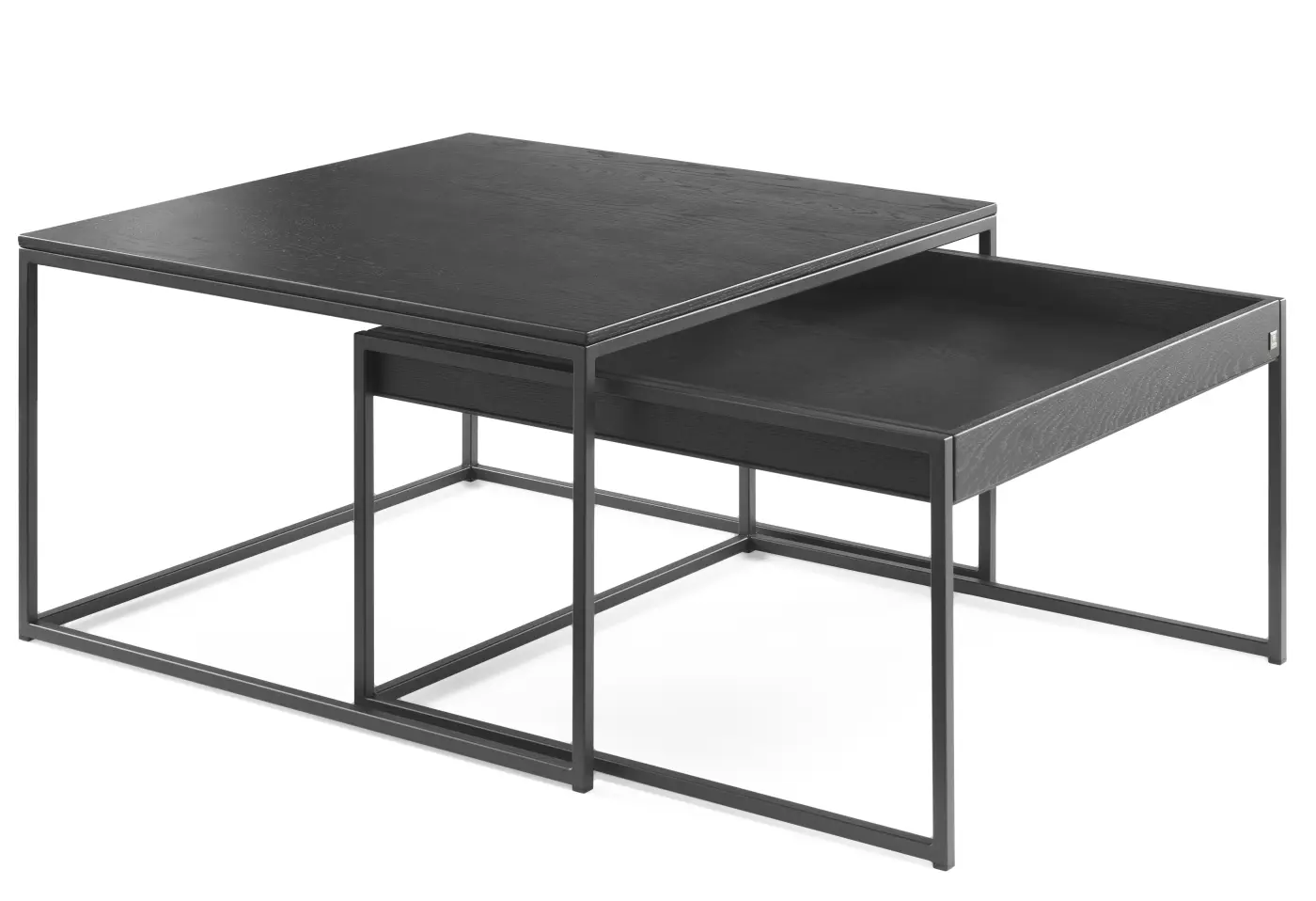 Couchtisch MR JustB! CT100 schwarz lackiert von Musterring Eiche furniert ca. 68x68x38cm