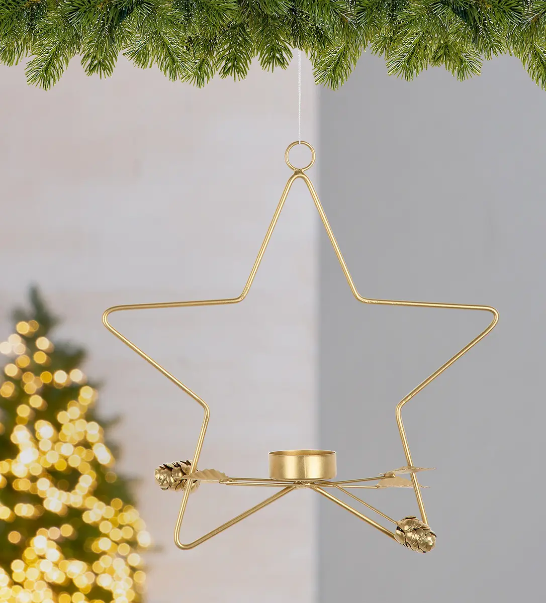 Stern-Hänger 30cm Cone, goldfarben
