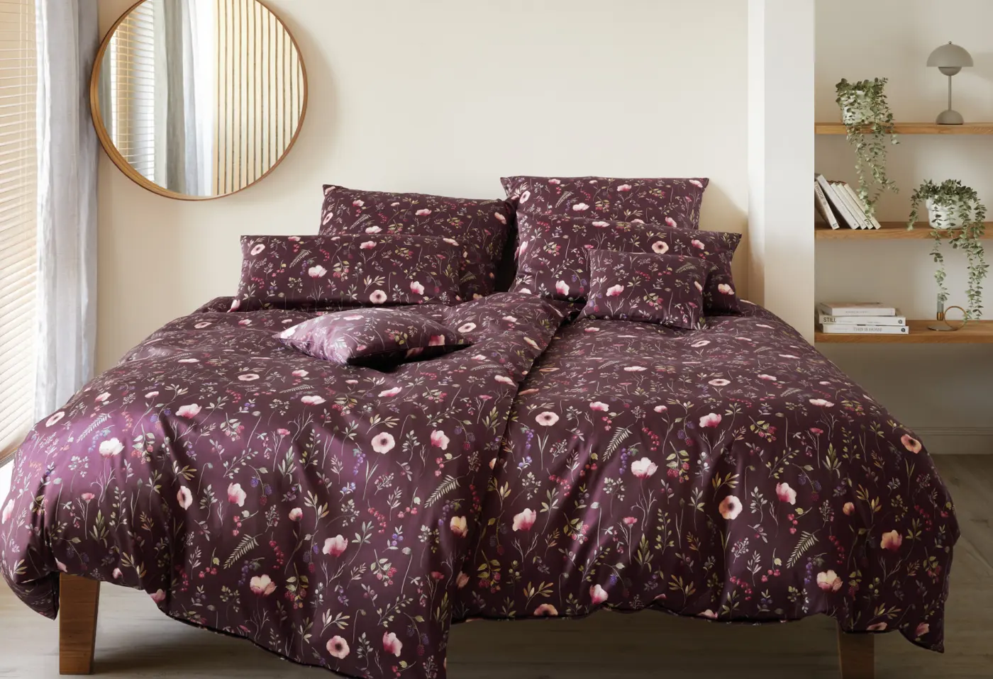 Garnitur 160x210/65x100 Sorbet Jersey 1 Beere Baumwolle ca. 210x160cm