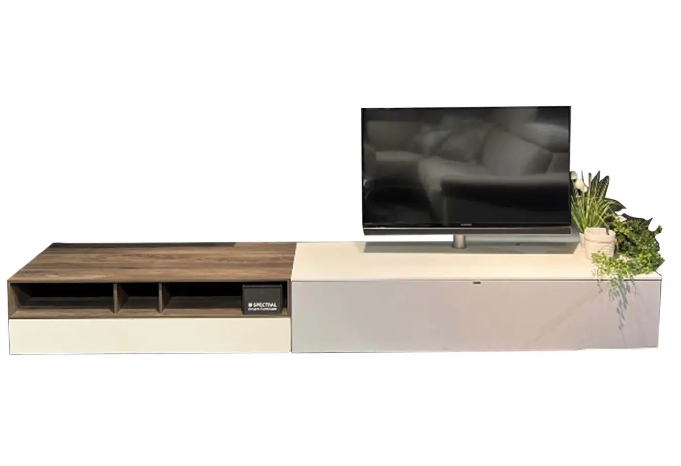 Wohnwand Next Snow und DP Deep-Oak Dekor von Spectral SNG
