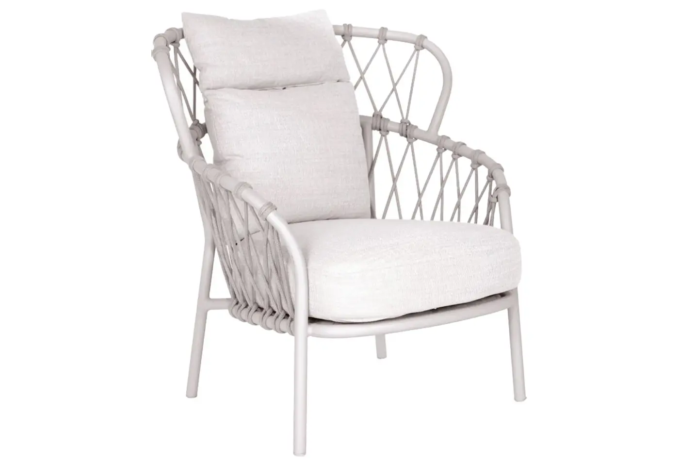 Pfauensessel Klea Vanilla von Stern Polyacryl Kordel greige ca. 93x98x99cm