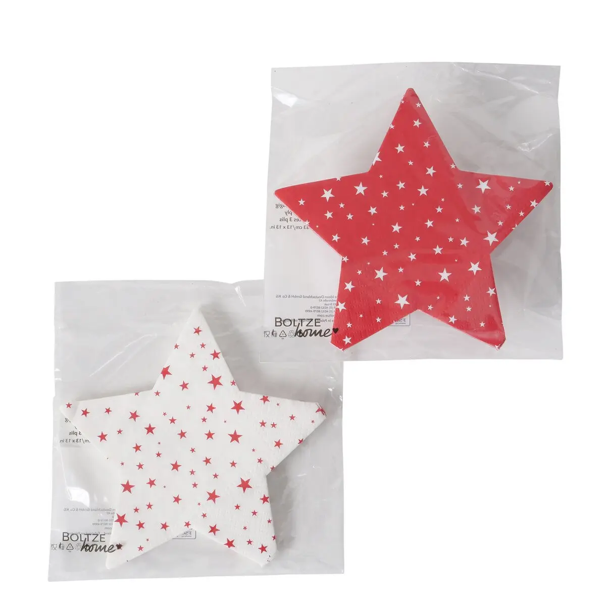 Servietten 12-tlg. Stara. weiss/rot, sort. Weiss, rot