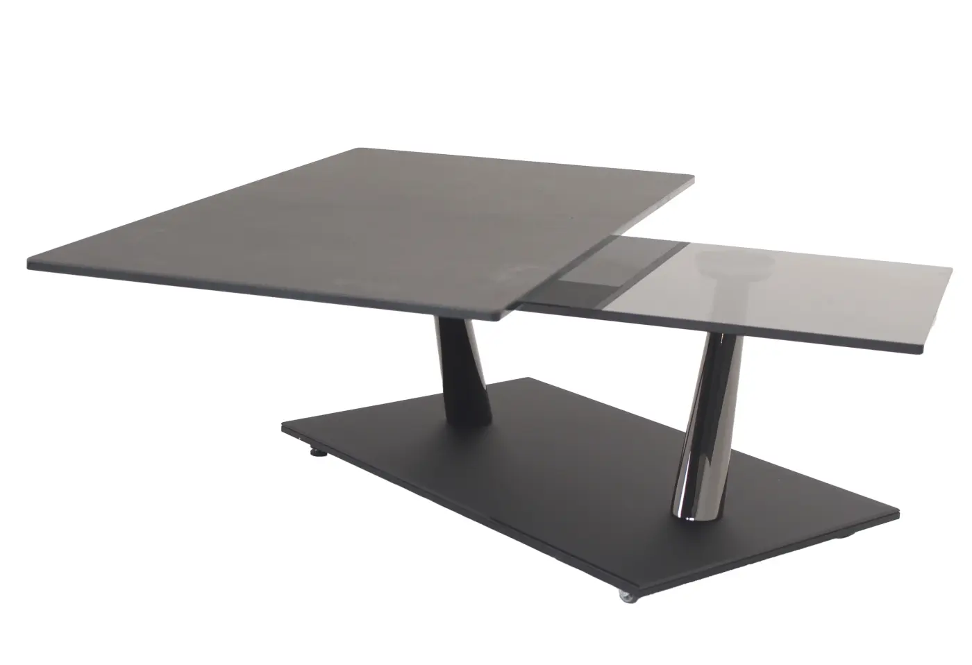 Couchtisch 14408.. anthrazit Obere Platte: Keramik Black Stone, untere Platte: Glas Smoke ca. 96x40x56cm