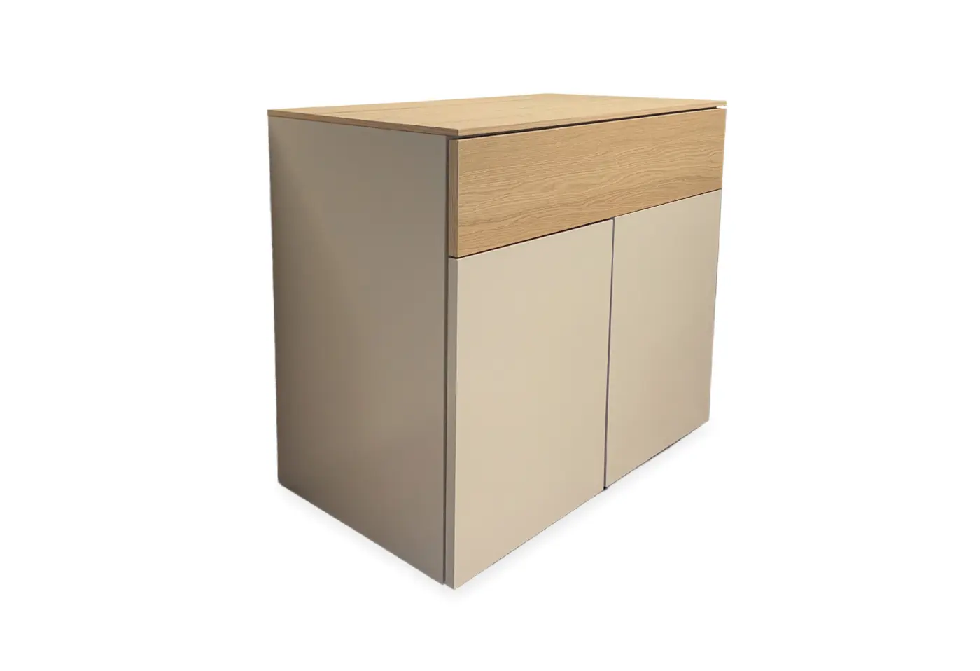 Kommode Miralago Glattlack kaschmir 127 Furnier Eiche milk