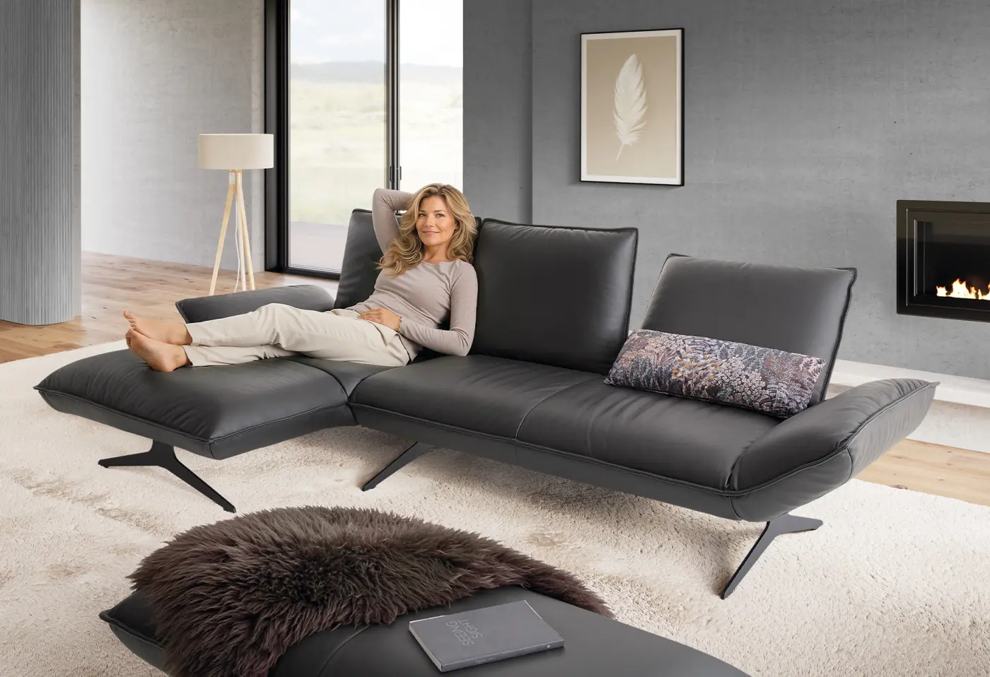 Polstergarnitur Buddy von Koinor Leder X-Happy lava ca. 305x149cm