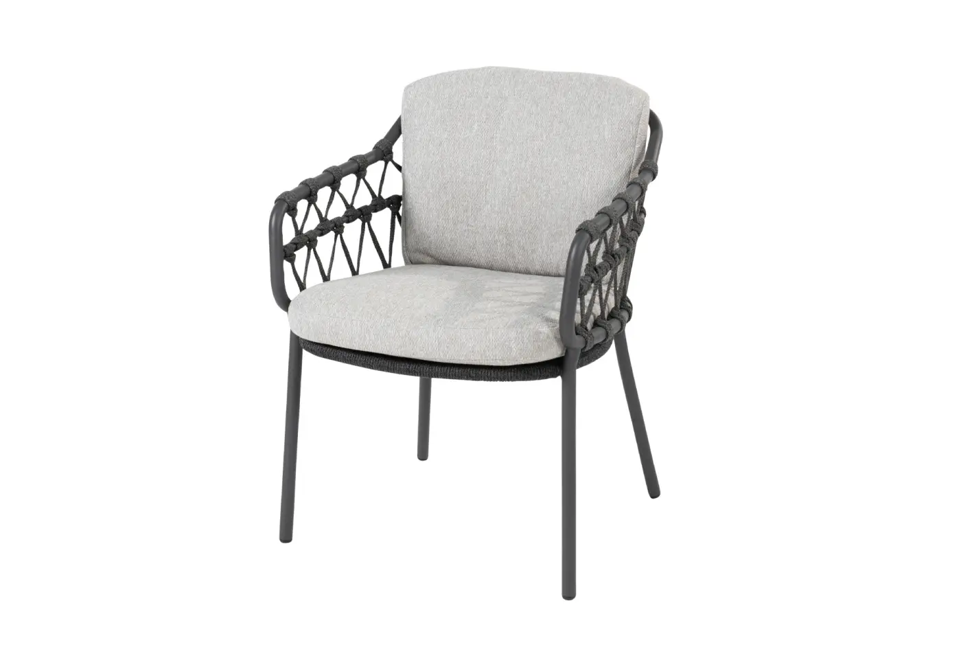 Stuhl Calpi Light gray von 4 Seasons La Concha RVS, Seil ca. 61,5x85,5x66cm