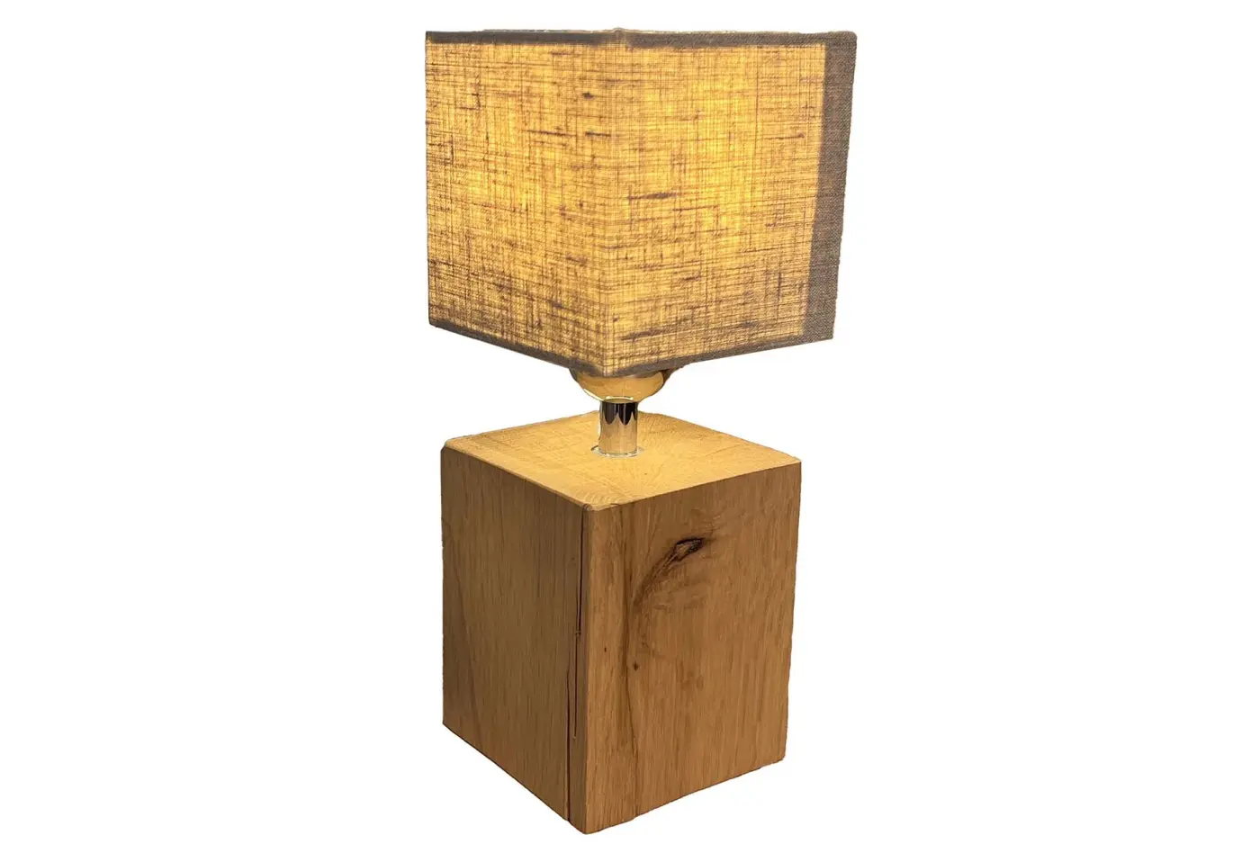 Nachttischlampe 11307.. Hellbraun Holz, Sumpfeiche geölt ca. 10x26x10cm