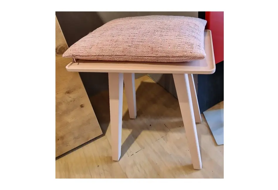 Hocker mit Kissen 12093.1. / 12094.1. Altrosa Eiche ca. 40x44x30cm