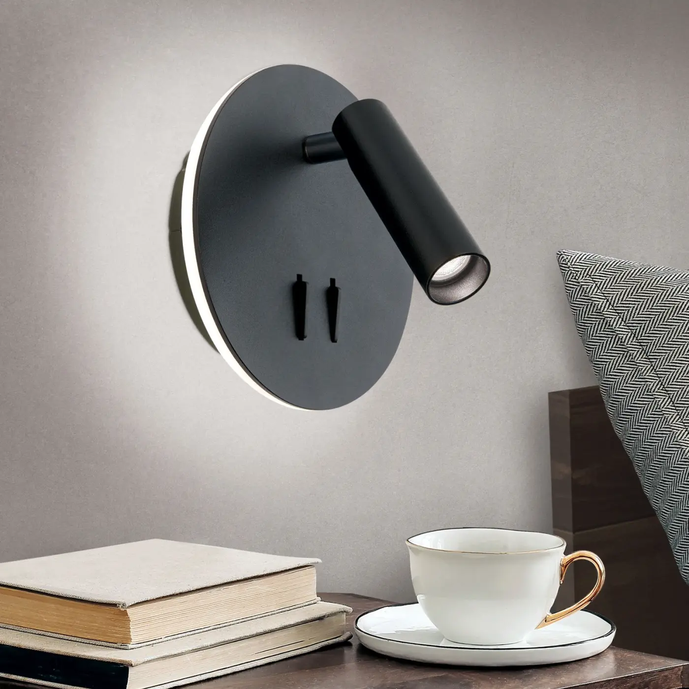 LED Wandleuchte 18492.. Schwarz Aluminium ca. 15x15x13cm