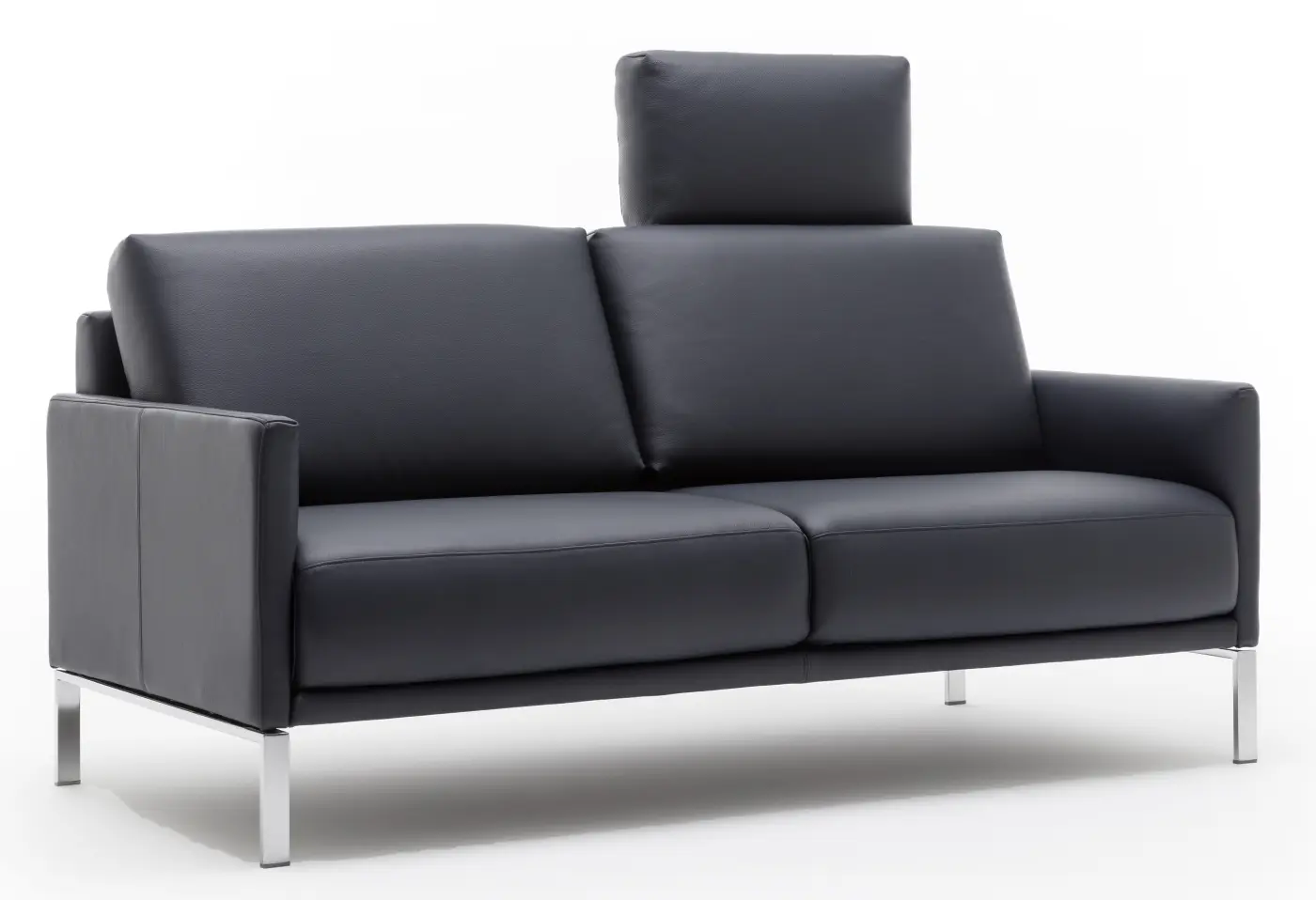 Sofabank Cara graublau von Rolf Benz Leder 38.109 ca. 178x77x88cm