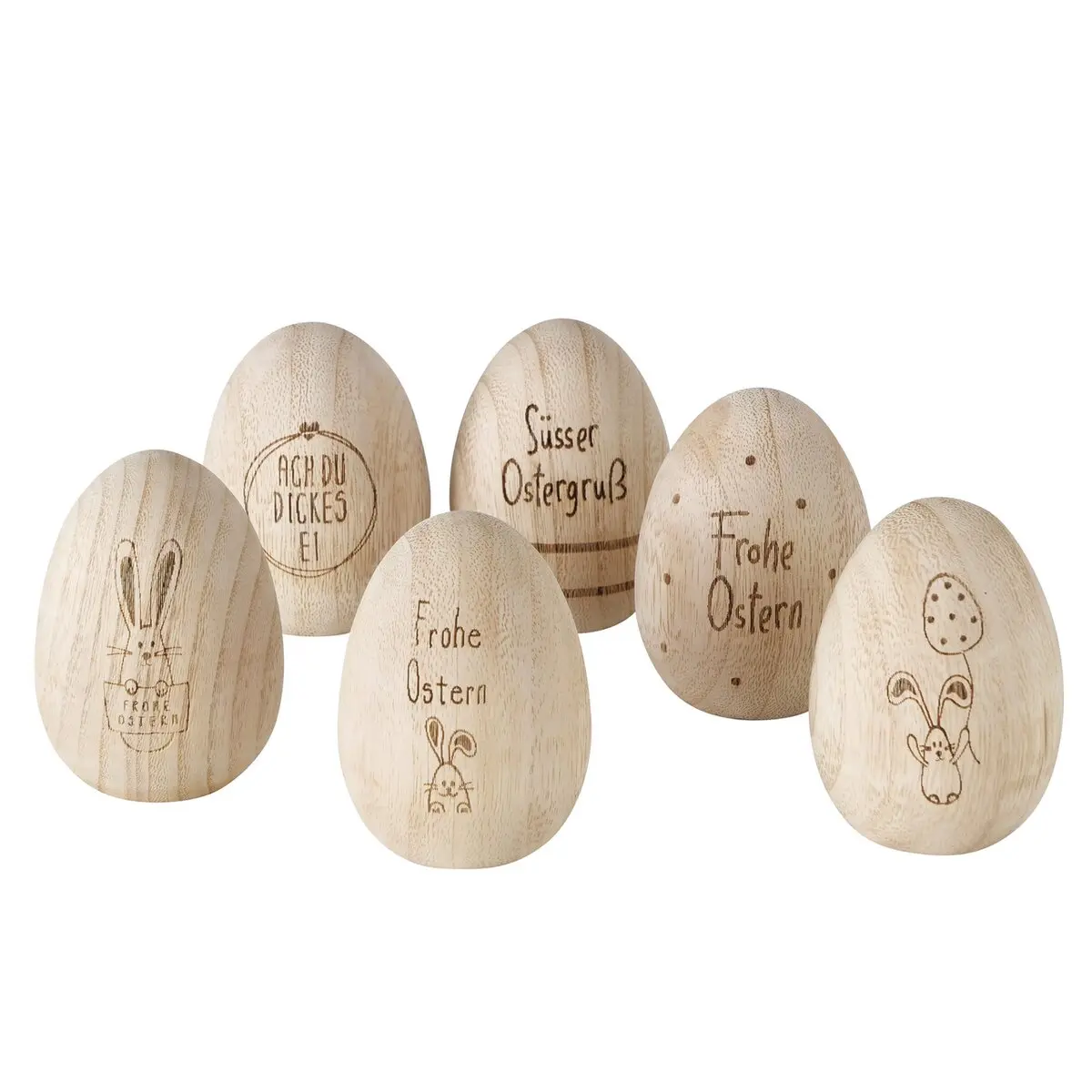 Ei 9cm Pieko, sort. Hellbraun Holz ca. 9cm